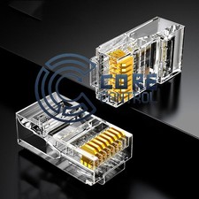 10PCS Internet Gold Plated Cable Modular Plug Adapter RJ45 8P8C CAT5E yr