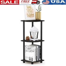Space-Saving Corner Shelf 3-Tier Open Bookcase Bedroom Office Living Room New