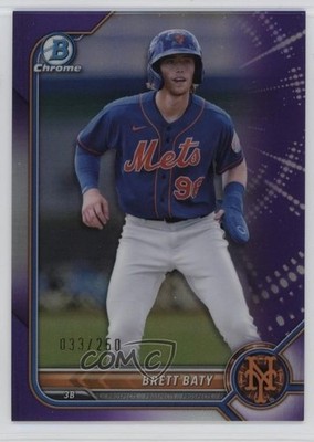 2022 Bowman Chrome Prospects Purple Refractor 33/250 Brett Baty #BCP-5 7wf