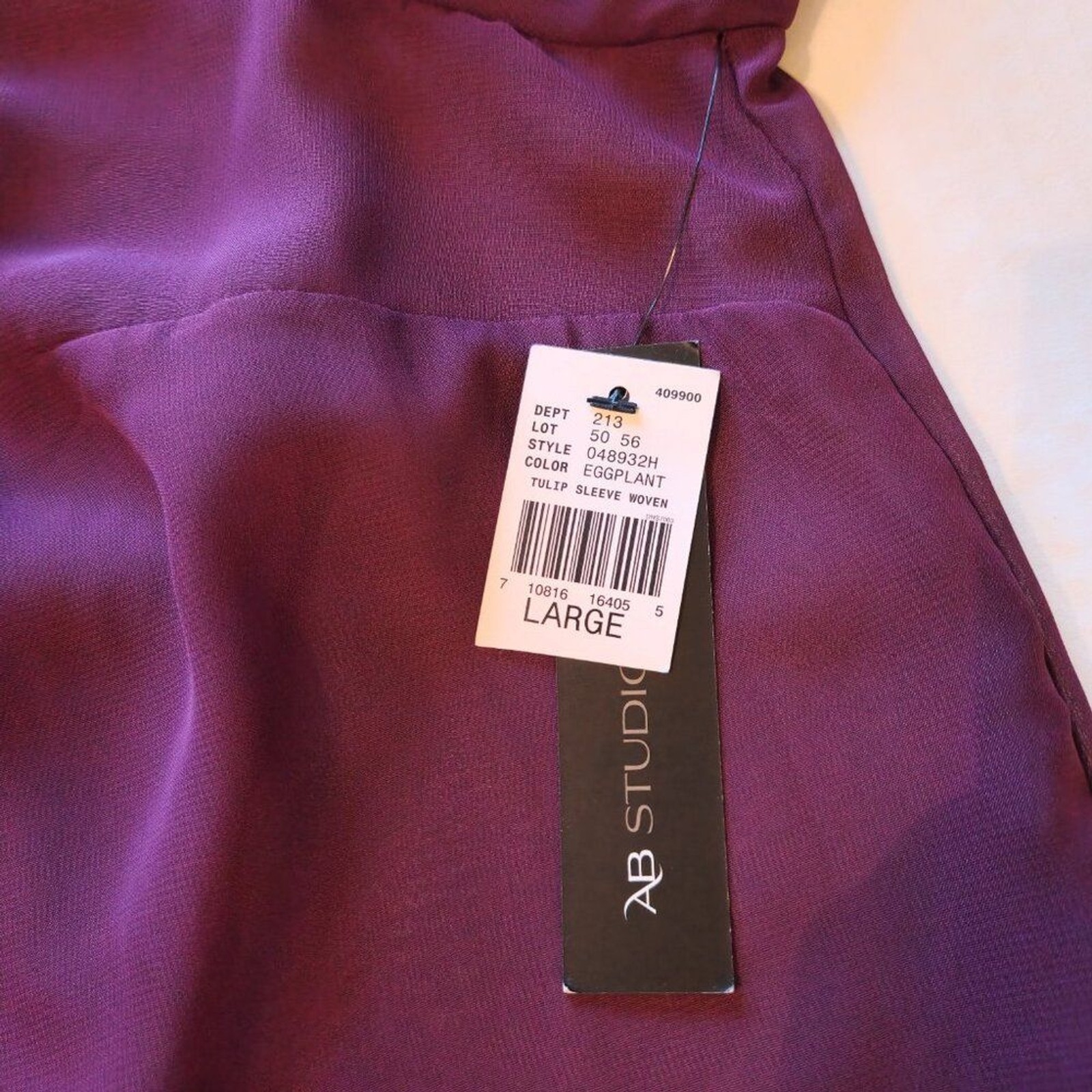 New AB Studio top Women's large Tulip sleeves Sheer fairy breezy lightweight