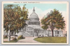 Vintage Linen Postcard U.S. Capitol Washington D.C. Scenic View