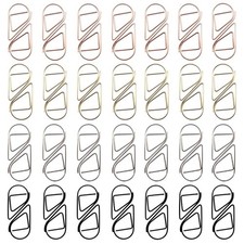 100 Pieces Cute Paper Clips for School Office Supplies, Stainless Steel Drop-...