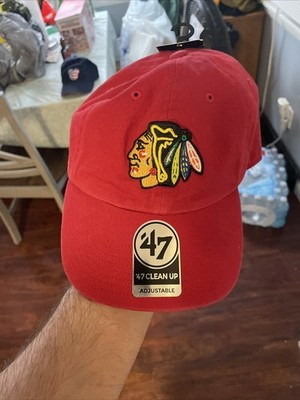 '47 Brand Chicago Blackhawks NHL Baseball Cap Strapback Red One Size Vintage