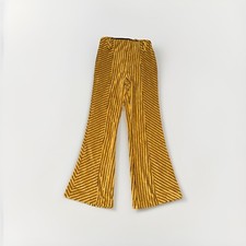 Free People Pull-on Velvet Flare Pants XS Neutral Gold Textured Boho Hippie 70s