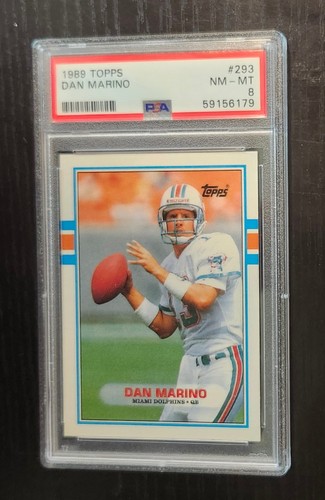 Topps 1989 Dan Marino # 293 PSA 8 Miami Dolphins NFL Football Card