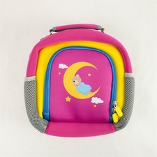 Travel Organizer Case for Headphones  Electronics Pink Yellow Zipper