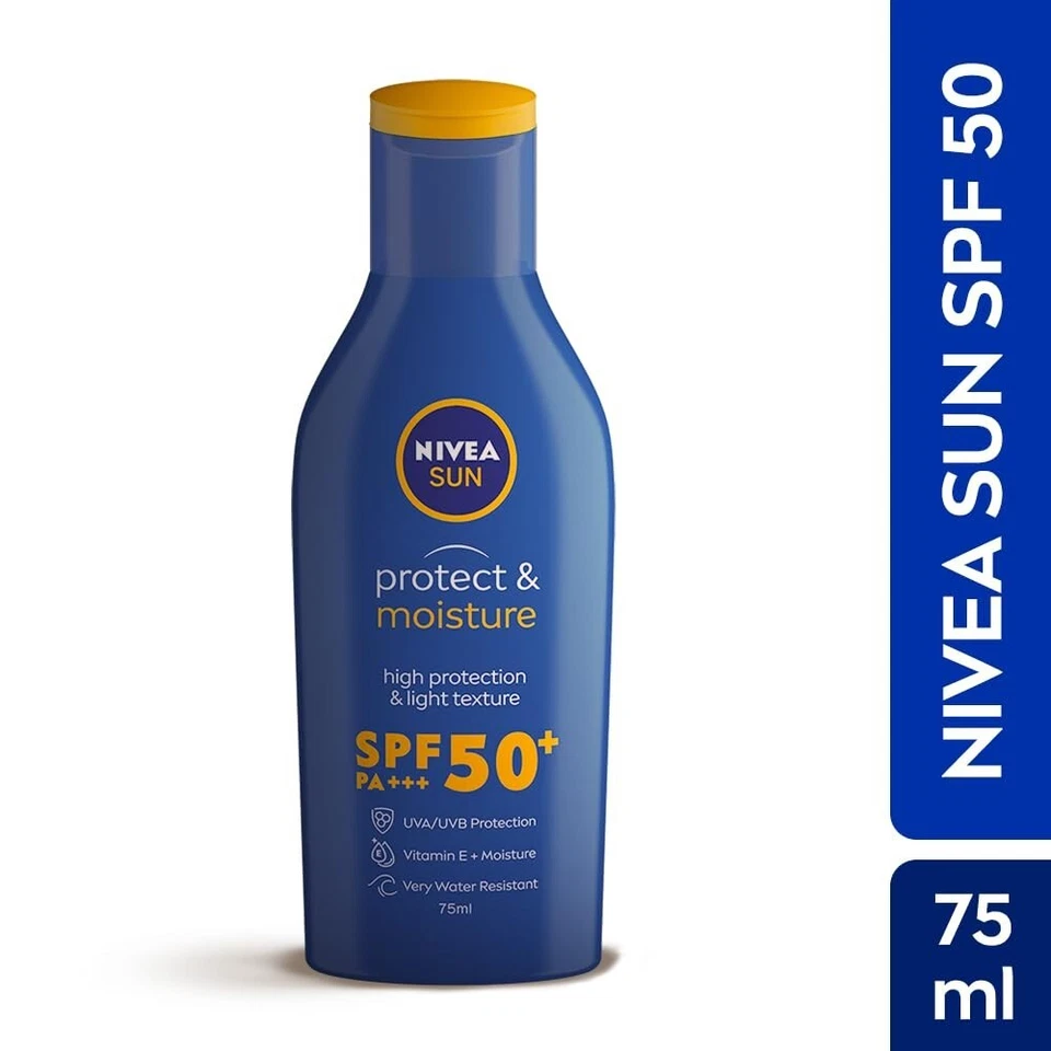 NIVEA Loción Protectora Solar, Protección Solar e Hidratación (FPS 50), 75 ml Para Hombre y Mujer Foto 2 de 4