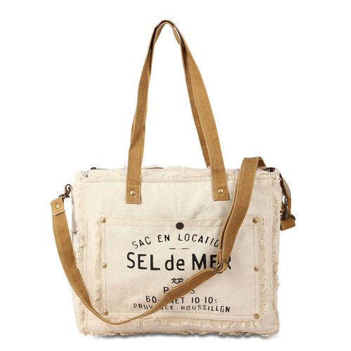 Crossbody bag for women and men leather upcycled canvas shoulder bag tote boho h - Picture 15 of 16