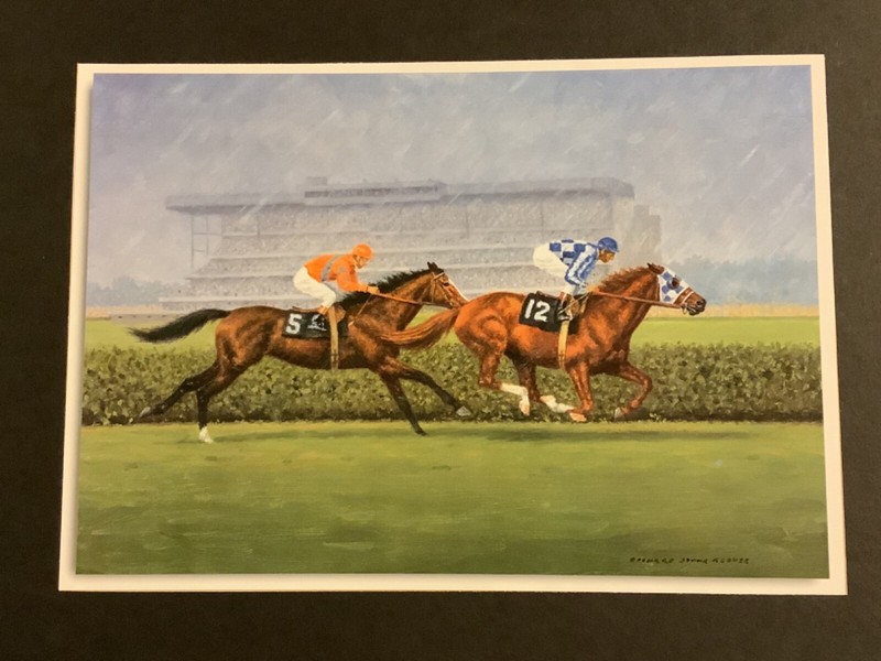 SECRETARIAT photo from oil painting Horse Racing 1973 WOODBINE FINAL RACE