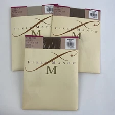 Vintage Pantyhose Field Manor Lot Of 3 Pairs Size C Seashell & Beige Hudson’s 92