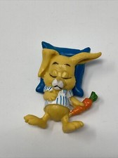 Vintage 1970's W Berrie Easter Bunny Rabbit Sleeping Collectible PVC Toy