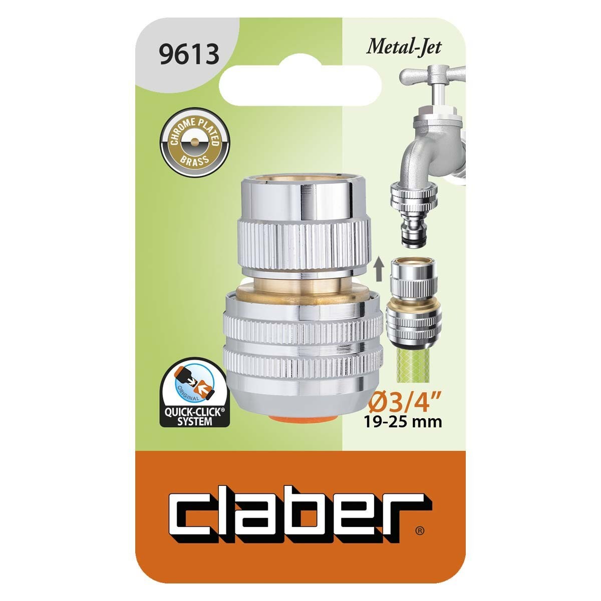 Claber raccordo automatico per tubi da 3/4 cod. 9613