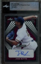 2021 Leaf Flash PRE-PRODUCTION PROOF Sparkle Clear Pink JOSE BUTTO AUTO 1/1