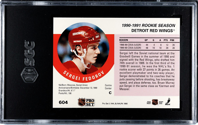 1990-91 Pro Set #604 Sergei Fedorov Rookie Card SGC 8 NM/MT! Pop 3
