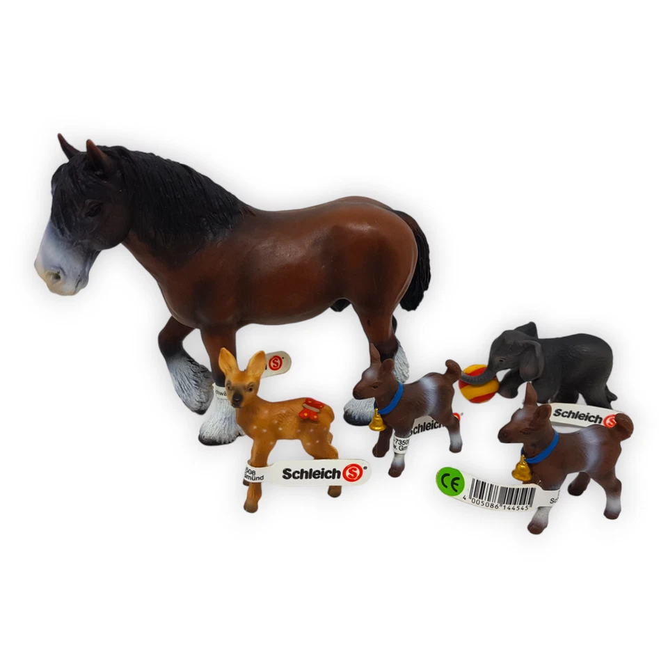 Schleich Tiere Pferd Wallach Rehkitz Elefant Zicklein 13247 14457 14458  14454 - Bild 1 von 1
