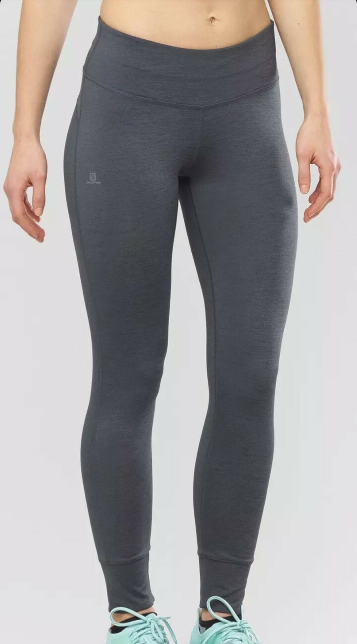 SALOMON COLLANT DONNA CORSA ESCURSIONISMO ALLENAMENTO PALESTRA YOGA ALLENAMENTO LEGGINGS TAGLIA L