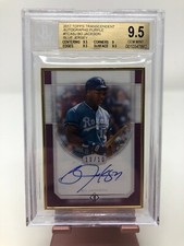 2017 TOPPS TRANSCENDENT AUTO PURPLE BO JACKSON BLUE JERSEY 10/10 BGS 9.5/10