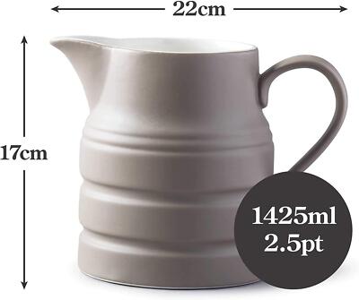 Churnkrug mattbraun Porzellanmilch, Soße, cremefarben, Puddingkrug, klein bis groß