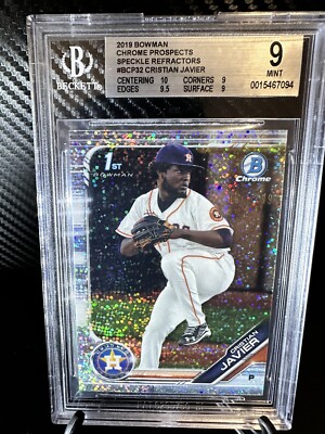 2019 Bowman Chrome Cristian Javier Refractor Speckle /299 1st