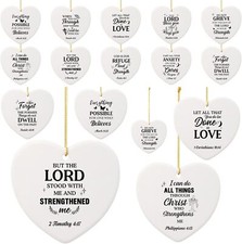 10 Pcs Christian Christmas Ornaments Bulk Bible Verse Ceramic Ornament Inspir...