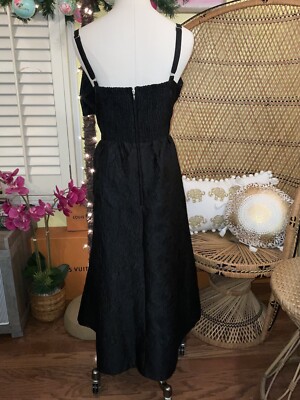 Lilly Pulitzer Ellara Jacquard Midi Bow Women's Dress Onyx Leaf An : 14