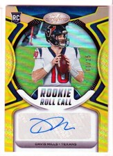 2021 Certified Freshman Fabric Mirror Signatures Orange Etch Davis Mills RC /25