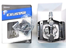 Exustar E-PM820-1-BK Single Sided Clipless SPD / Platform Bike Pedals