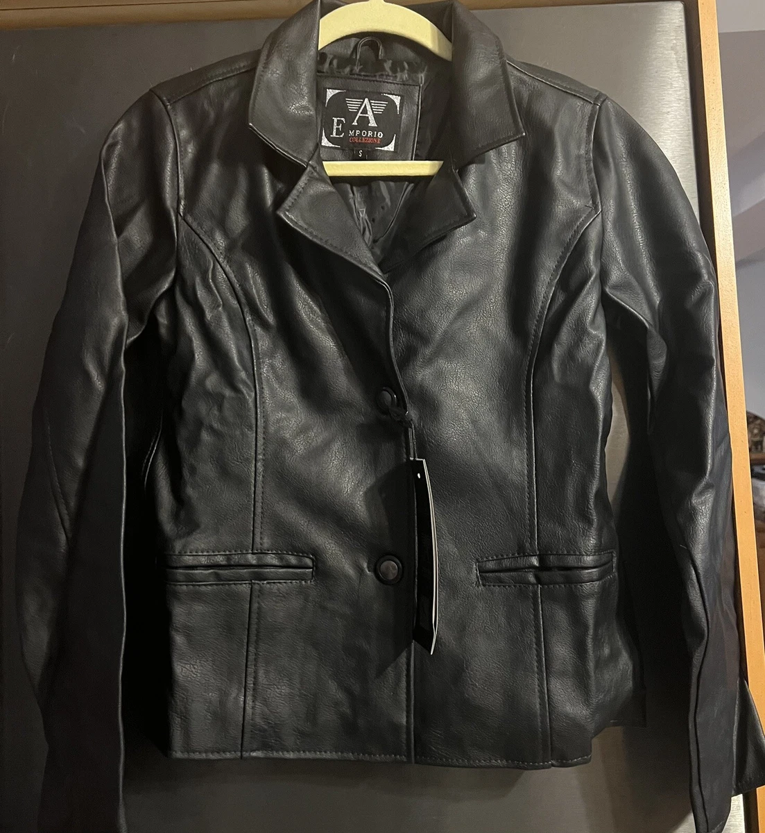 Emporio collezione leather jacket fake sale
