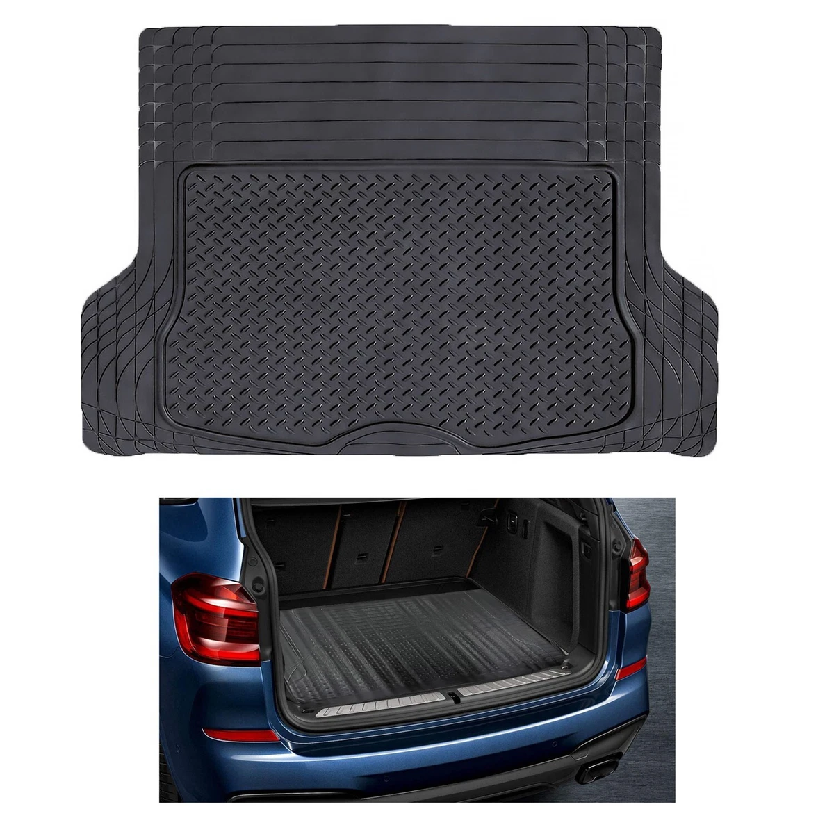 Universal Car Boot Mat Rubber Protector Non Slip Large Lightweight Cut to  Size