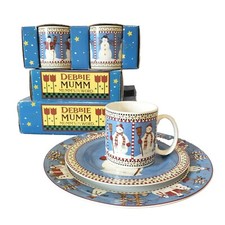 Debbie Mumm Snowman 12 Piece Dinnerware Set by Sakura Plates Mugs