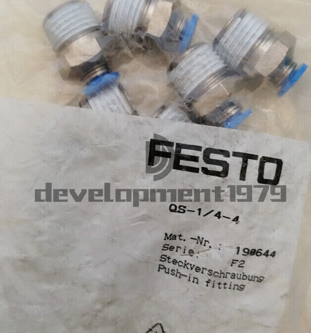 FESTO QS-1/4-4 190644 Push-in Fitting New (10Pcs)