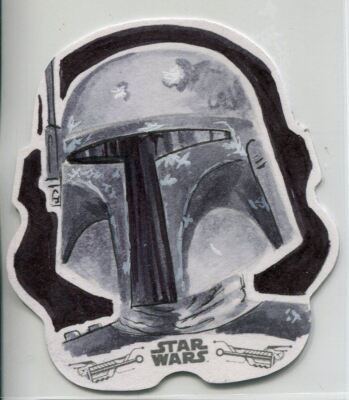 Star Wars Das Imperium schlägt zurück schwarz-weiß gestanzte Skizzenkarte von Sansone