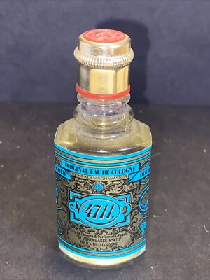 Vintage Perfume Bottle Blue Gold Eau de Cologne Double No. 4711 .7 fl oz Sample