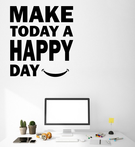Vinyl Wall Decal Positive Quote Words Make Today A Happy Day Stickers ...