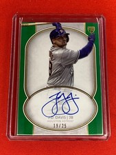 * Rising Star J.D. Davis 2018 Topps Definitive DRA-JD RC Auto /25 Green *