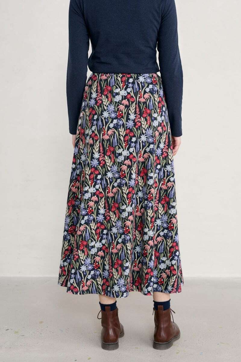 Seasalt Women's Skirt navy Rose Jersey Skirt Regular Garden Bloom