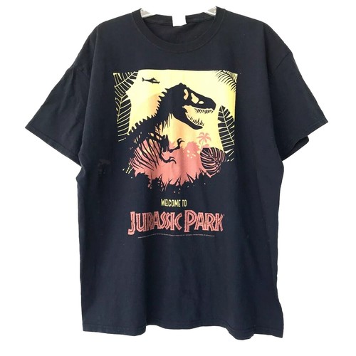 Jurassic Park T-Shirt  Men's XL Logo Graphic Black Fruit of the Loom HD Cotton