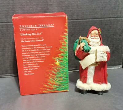 Possible Dreams Clothtique Christmas Checking His List Santa Claus