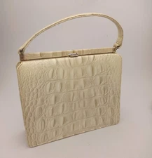 Stylecraft Miami Albino Crocodile Art Deco Bag Unique Vintage 50s