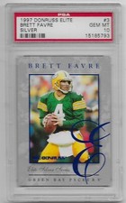 1997 Brett Favre PSA 10 GEM MINT, Donruss Elite SILVER, S/N #/5000 Packers