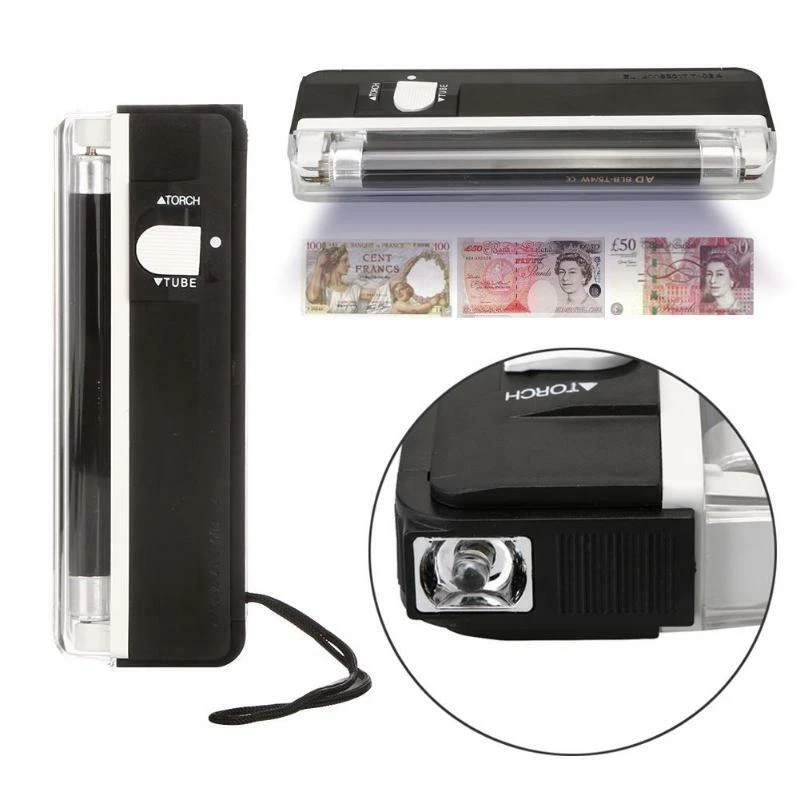Portable Handheld UV Light Torch Blacklight Counterfeit Bill Money Detector 2in1 - Image 3 of 4