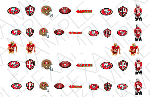 San Francisco 49ers Nail Art Stickers Transfers Decals Set of 37 ...