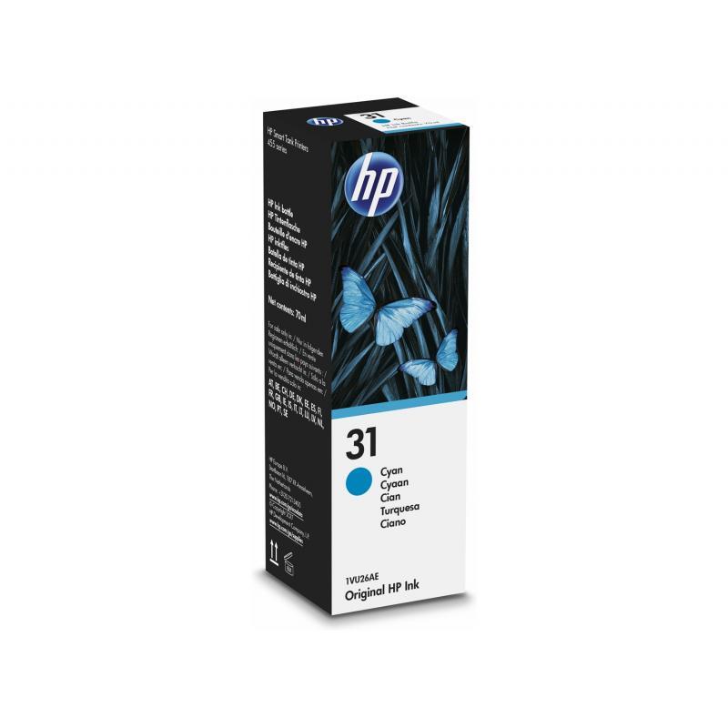 HP 31 CIANO 1VU26AE FLACONE DI INCHIOSTRO ORIGINALE PER HP Smart Tank 513,455,45