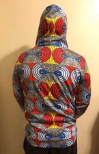 UNISEX AFRICAN PRINT DASHIKI LONG SLEEVE FASHION HOODIES SWEATSHIRT SIZE M