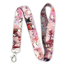 Zero Two Darling Lanyard Keychain Pink