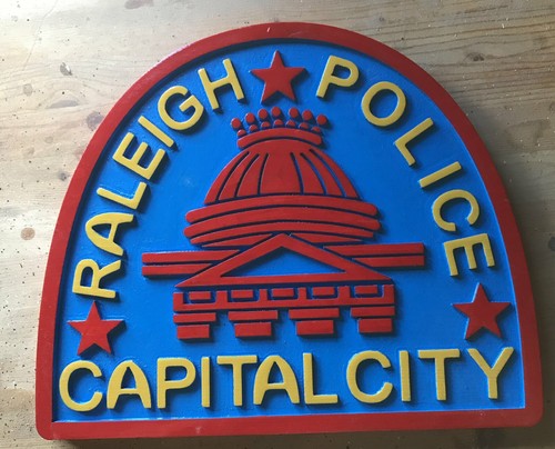 Parche del Sheriff de la Policía de Raleigh 3D parche de madera enrutado placa letrero personalizado - Imagen 2 de 3