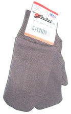 Lambert 59 Brown Kid's Jersey Cloth Mittens w Knit Wrist Cuff USA Made 3pr