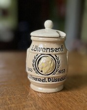 Vtg ~  1953 Otto Frenzel Lowensenf Mustard Pot Dusseldorf Lion’s Brand ~ Germany