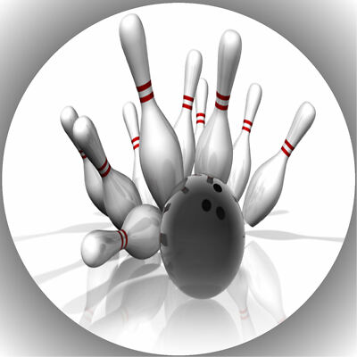 Tortenaufleger Geburtstag Tortenbild Fondant Oblate Bowling P17