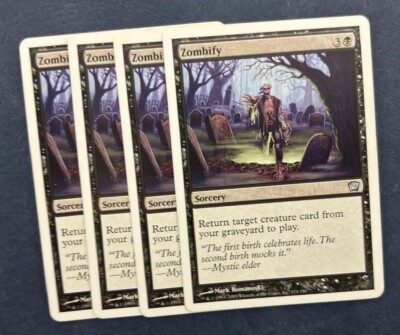 MTG(エムティージー) RFAC1929B-N ブラック MTG 4X 8TH EDITION ZOMBIFY NM MAGIC THE GATHERING SORCERY BLACK